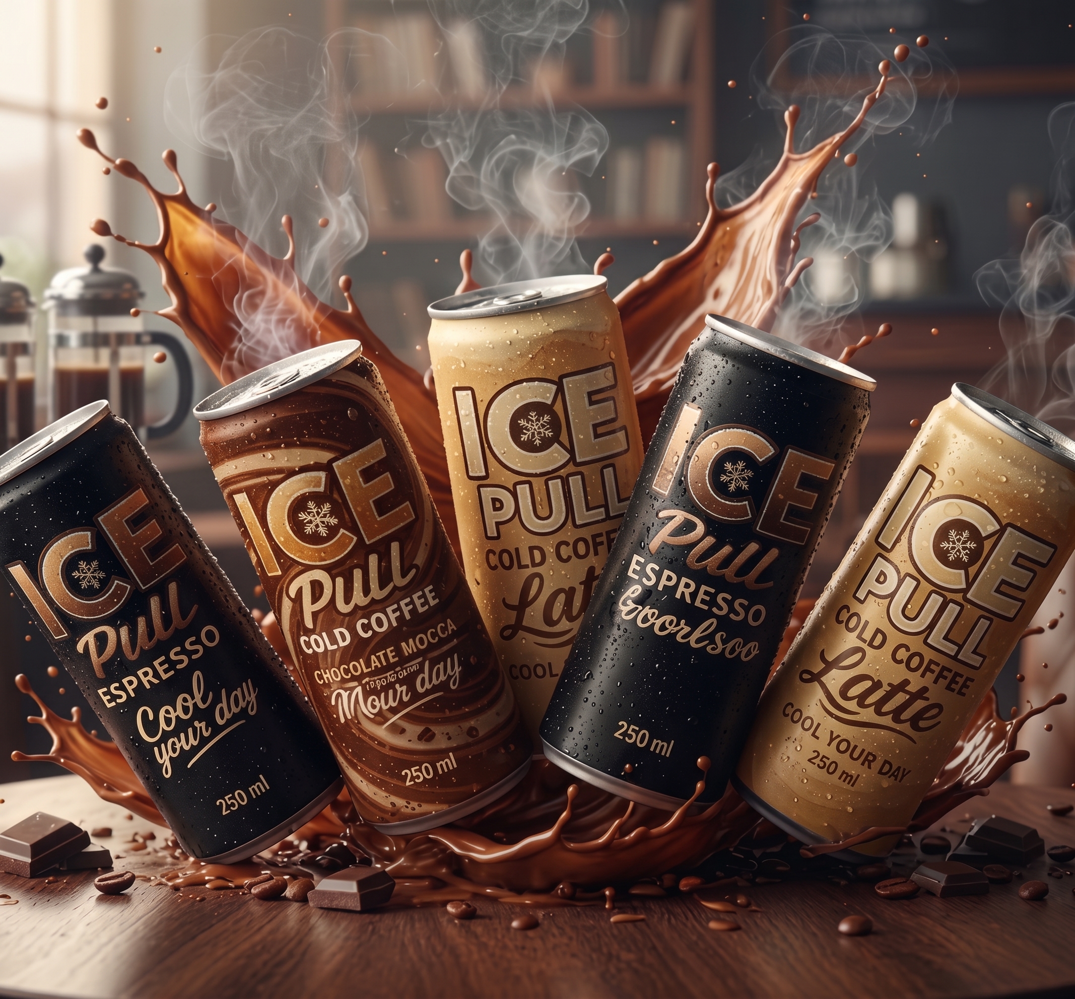 Ice Pull cold coffee lineup splash