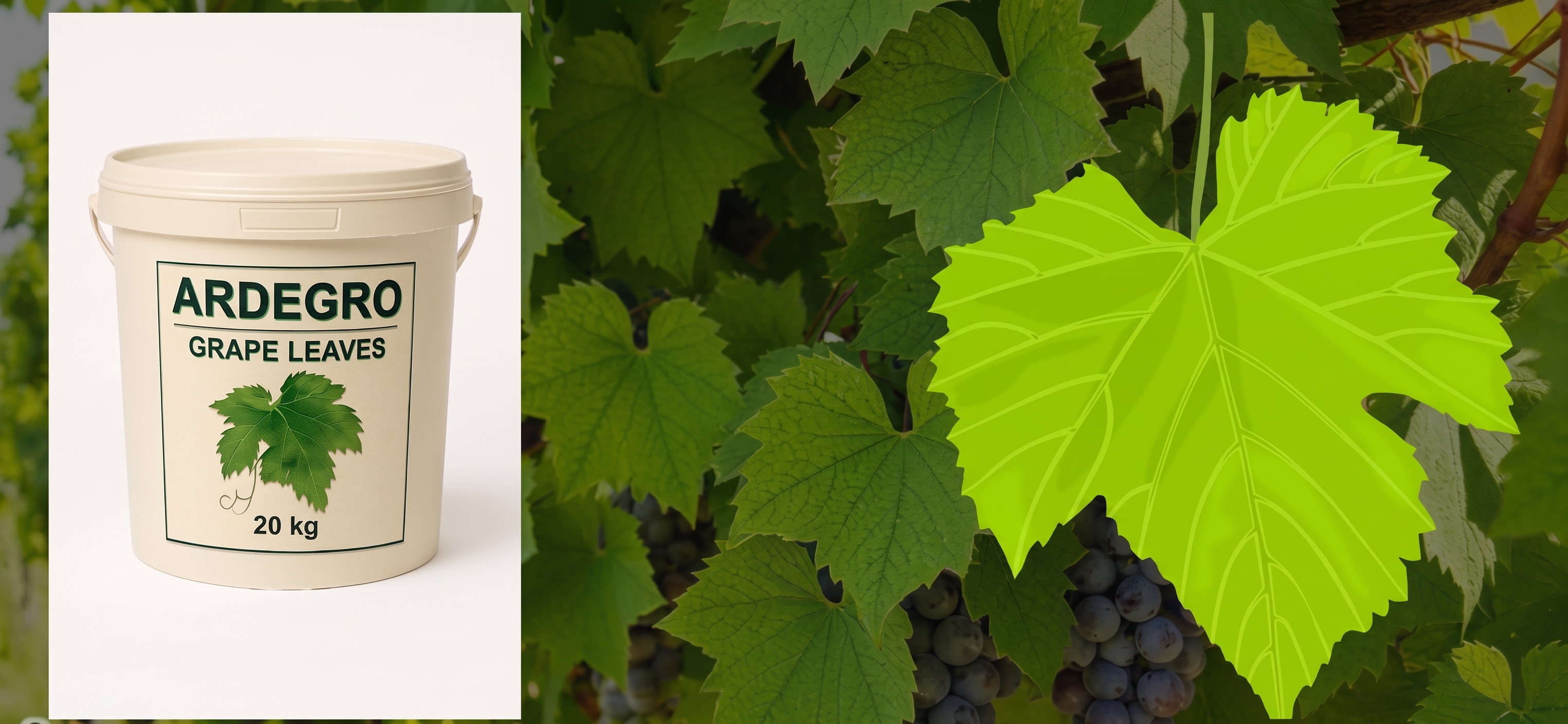 ARDEGRO Grape Leaves 20kg and fresh vine leaves